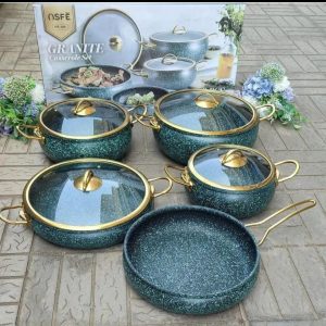 GRANITE COATING KITCHEN COOKWARE 9PC SET