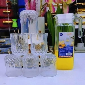 1 Jug 1.1Ltr 6pcs Short Whiskey Glasses