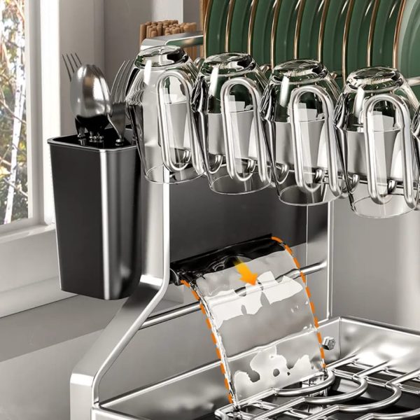 2-Tier Kitchen Dish Rack With Drain Tray - Image 5