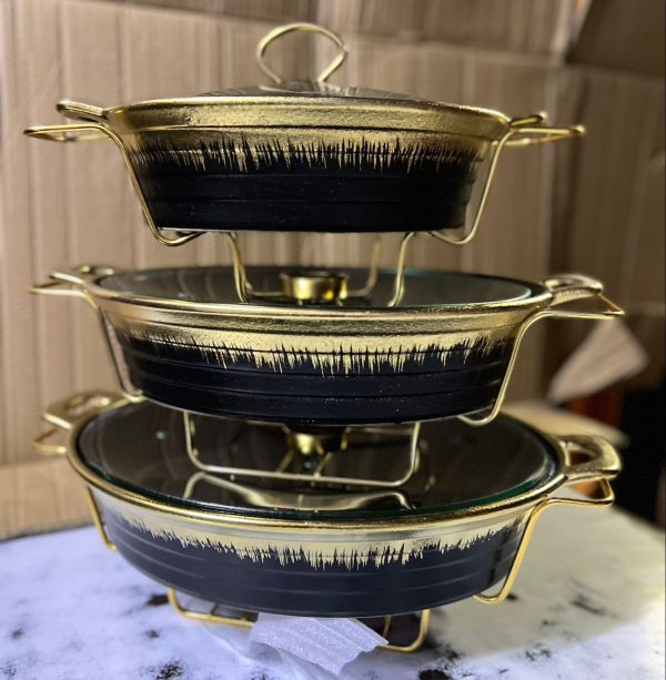 Ceramic Chaffing Dishes - 3pcs