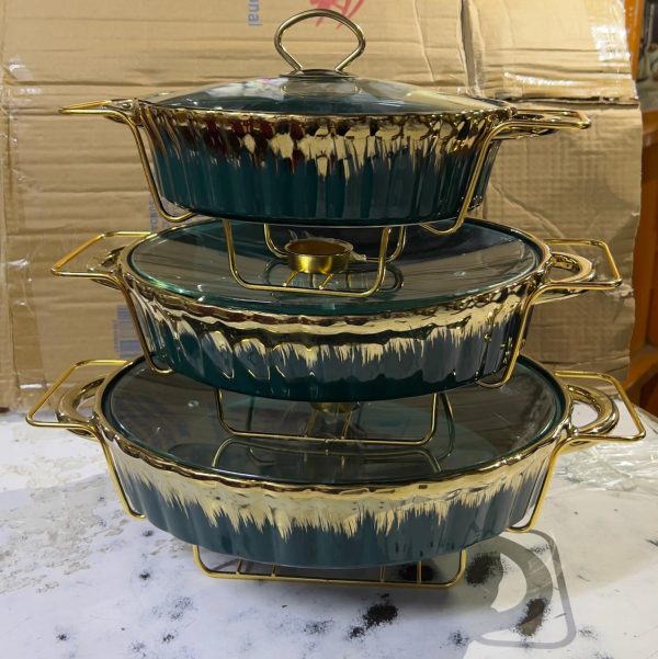 Ceramic Chaffing Dishes - 3pcs - Image 2