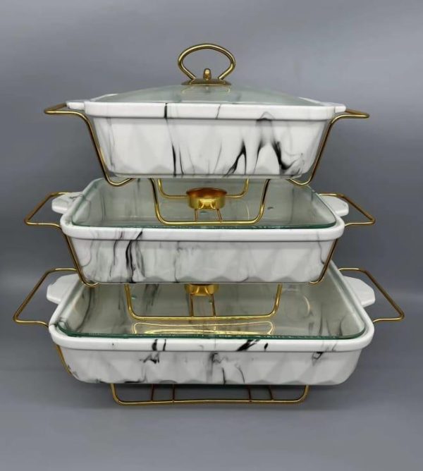 Ceramic Chaffing Dishes - 3pcs - Image 3