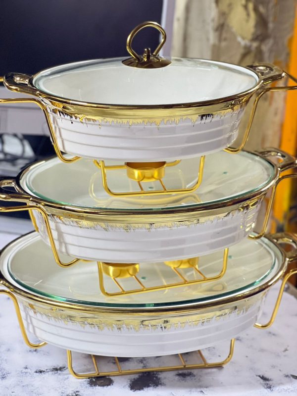 Ceramic Chaffing Dishes - 3pcs - Image 6