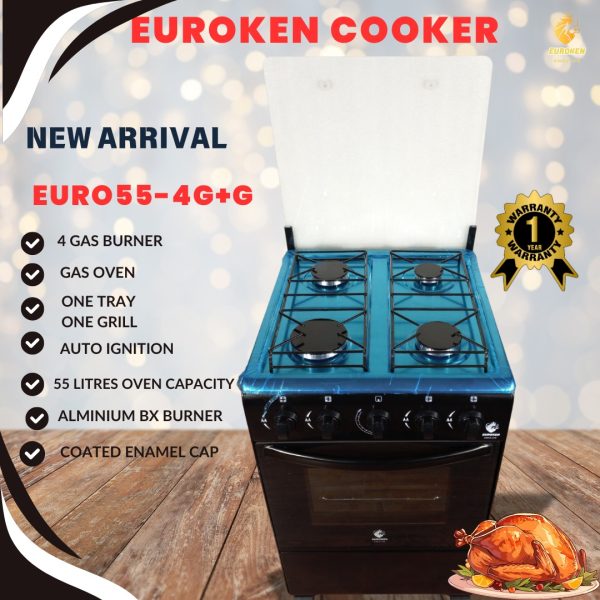 Euroken Standing Cooker With Gas Oven