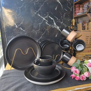 Matte Black Dinner Set - 24pc
