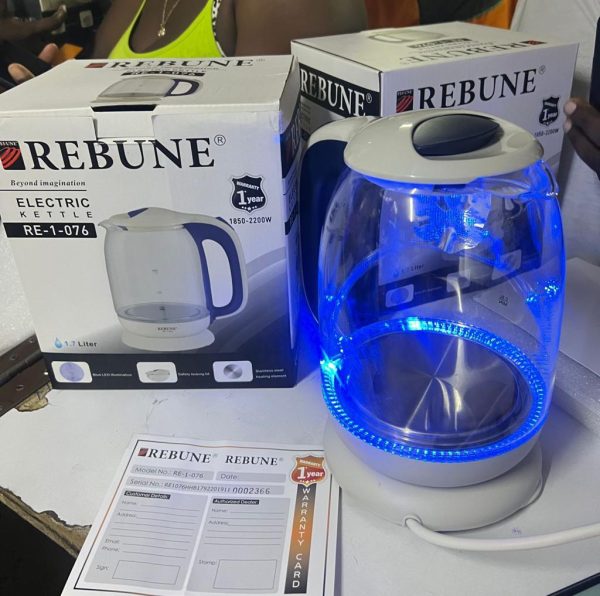 Rebune 1.7ltrs Glass Kettle